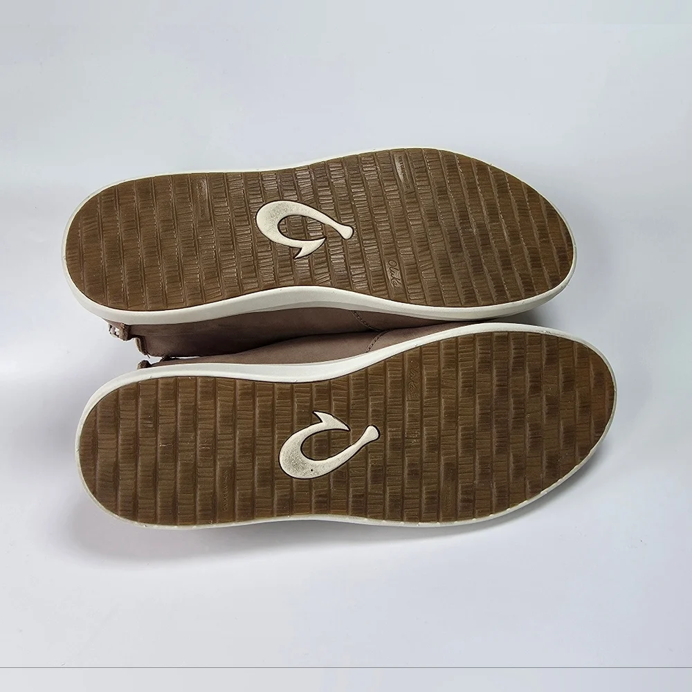 Olukai Women's Hawai‘iloa Manu Hope Taupe Grey/Off White Size 10